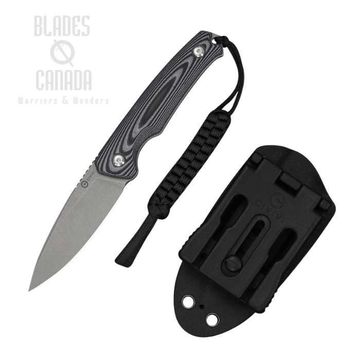 (image for) CIVIVI Altus Fixed Blade Knife, 14C28N Gray SW, G10 Gray/Black, Kydex Sheath, C20076B-2