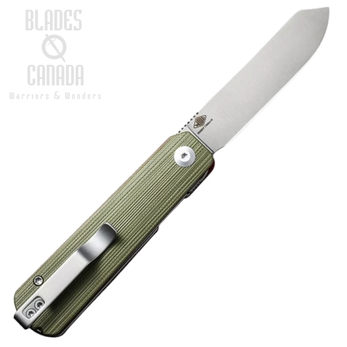 (image for) CIVIVI Sendy Flipper Folding Knife, Satin Nitro-V, Green G-10, C21004B-1