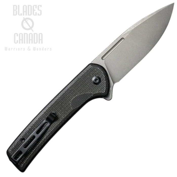 (image for) CIVIVI Conspirator Flipper Folding Button Lock Knife, Nitro-V, Micarta Black, 21006-1