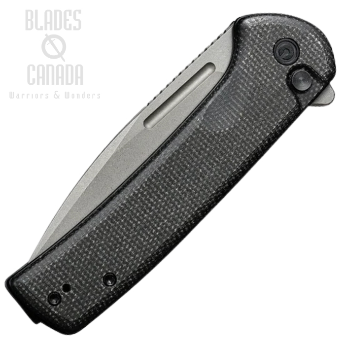 (image for) CIVIVI Conspirator Flipper Folding Button Lock Knife, Nitro-V, Micarta Black, 21006-1