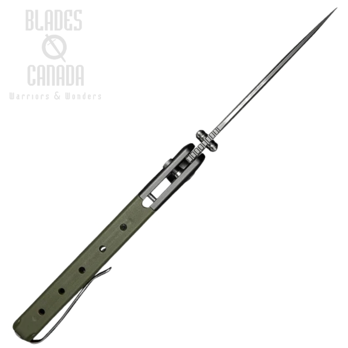 (image for) CIVIVI Sentinel Strike II Flipper Button Lock Knife, Nitro-V SW, Aluminum/FRN Green, C22025D-2