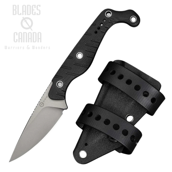 CIVIVI SŌKN Fixed Blade Knife, Nitro-V SW, G10 Black, Kydex Sheath, C22027-1