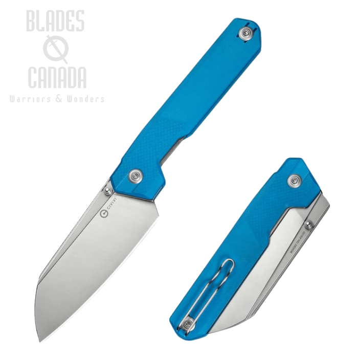 CIVIVI Hid Folding Knife, 14C28N Satin, G10 Blue, C23008-5 CIVIVI Hid Folding Knife, 14C28N Satin, G10 Blue, C23008-5