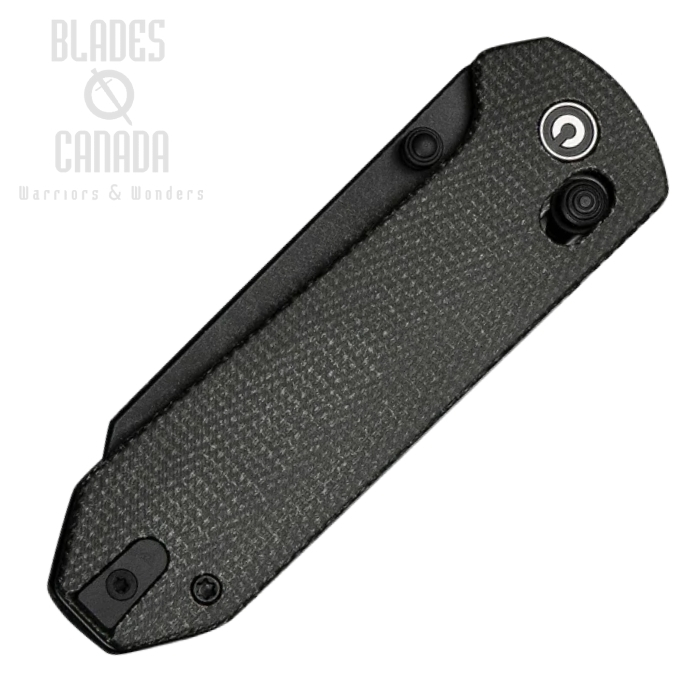 (image for) CIVIVI Yonder Crossbar Lock Folding Knife, 14C28N Black SW, Dark Green Canvas Micarta, C23073B-1