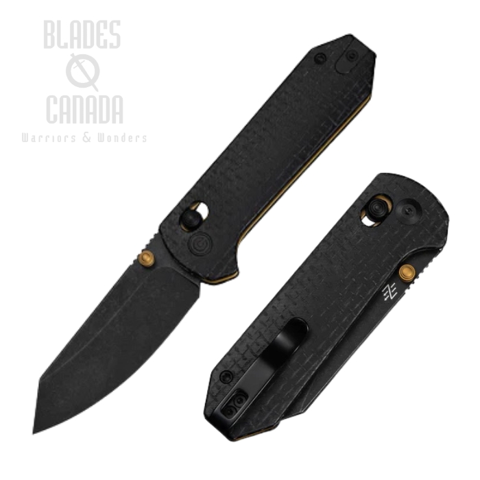 CIVIVI Yonder Crossbar Lock Folding Knife, 14C28N Black SW, Micarta Black, C23073B-2
