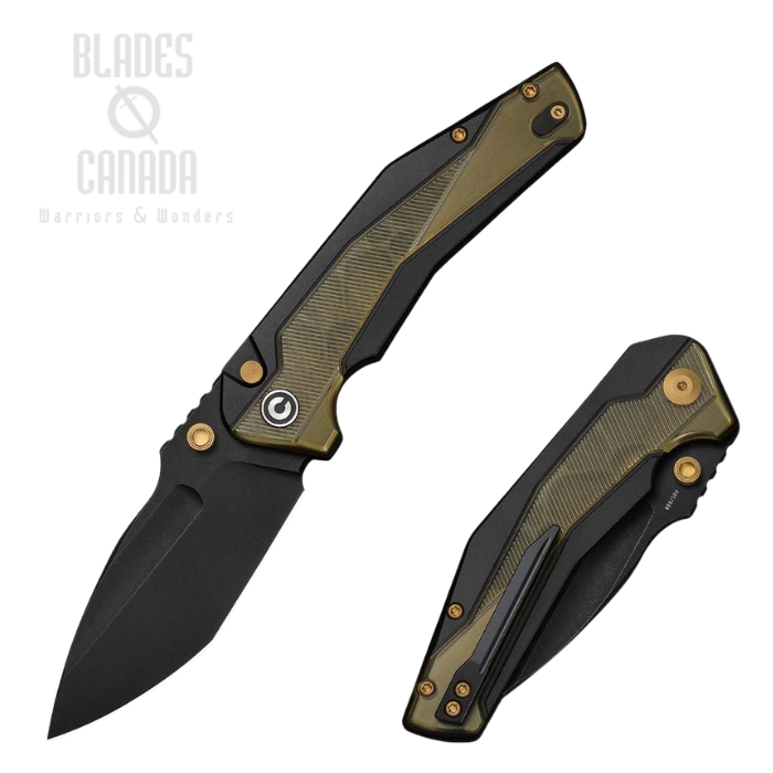 (image for) CIVIVI Wellmax Button Lock Folding Knife, Limited Edition, 14C28N Black SW, Aluminum Black w/Ultem Inlay, C24008C-2