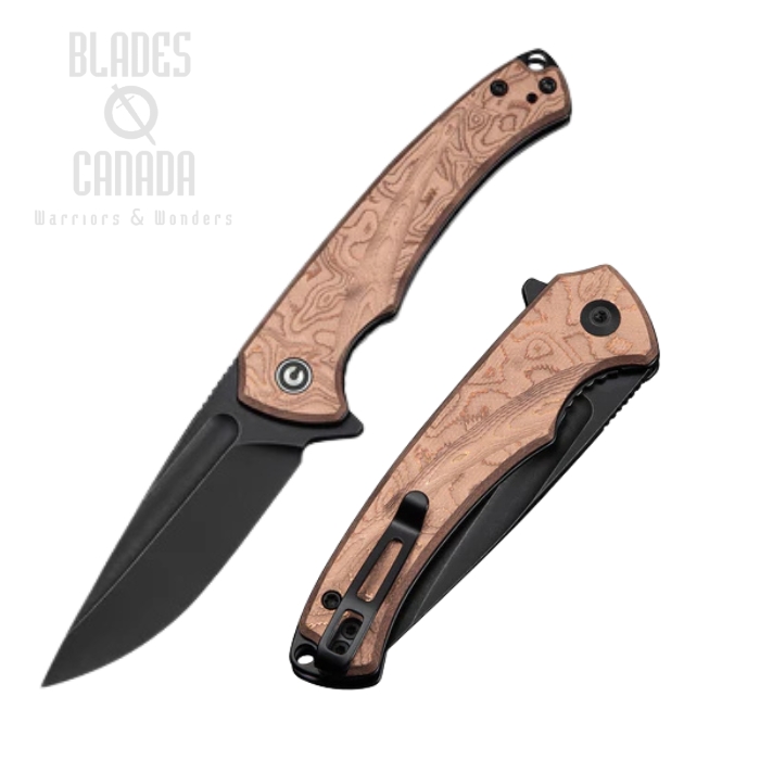 CIVIVI Voidflare Flipper Folding Knife, 14C28N Black SW, G10 Copper, C24040-3