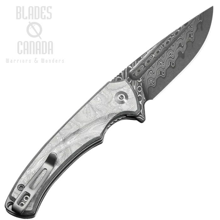 (image for) CIVIVI Voidflare Flipper Folding Knife, Damascus, G10/Aluminum Silver, C24040-DS1
