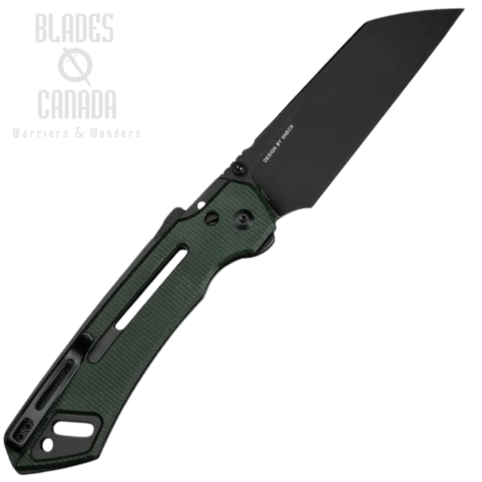 (image for) CIVIVI Buster FG Superlock Folding Knife, Nitro-V Black SW, Micarta Green, C24052-3