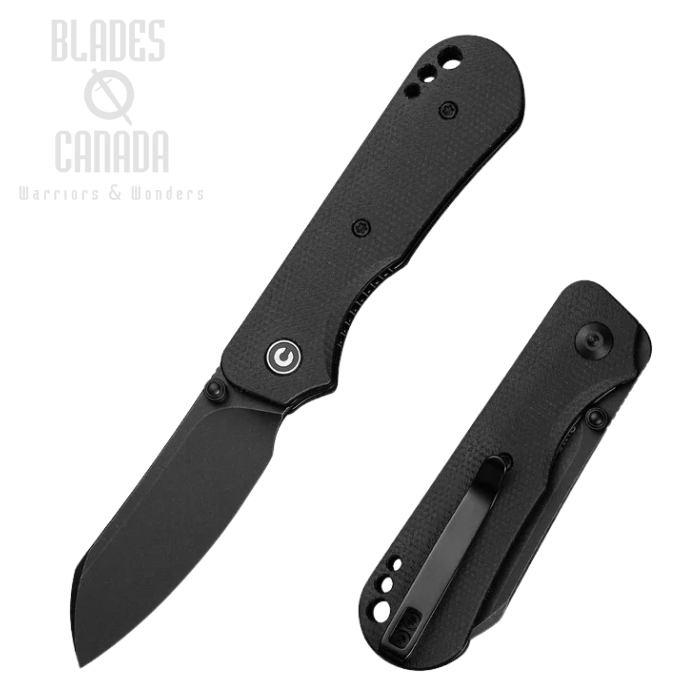 CIVIVI Crabby Folding Knife, 14C28N Black, Micarta Black, C24055-3 CIVIVI Crabby Folding Knife, 14C28N Black, Micarta Black, C24055-3