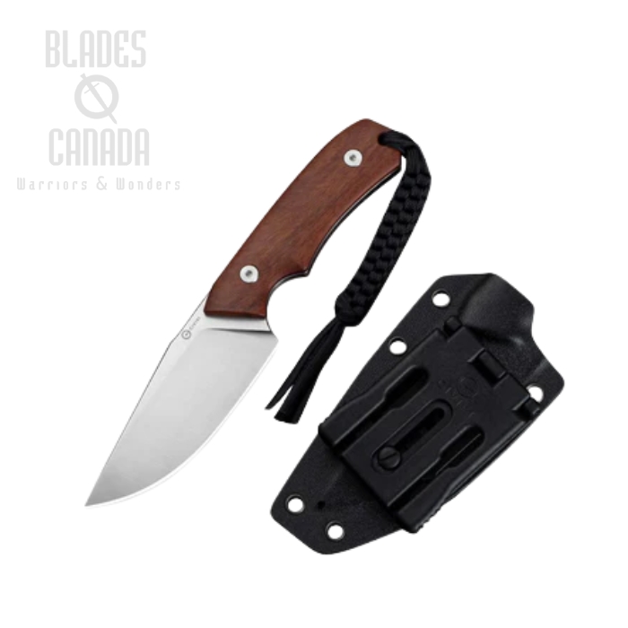 CIVIVI Gander Fixed Blade Knife, 14C28N Satin, Wood, Kydex Sheath, C24058B-3