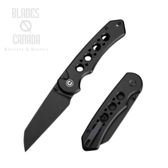 CIVIVI Pragma Prime Button Lock Folding Knife, 14C28N Black SW, Aluminum Black, C24067-1 CIVIVI Pragma Prime Button Lock Folding Knife, 14C28N Black SW, Aluminum Black, C24067-1