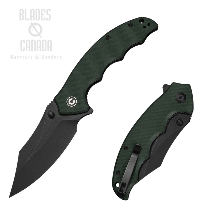 (image for) CIVIVI Pentad Flipper Folding Knife, Nitro-V Black SW, G10 Teal Green, C24068-2