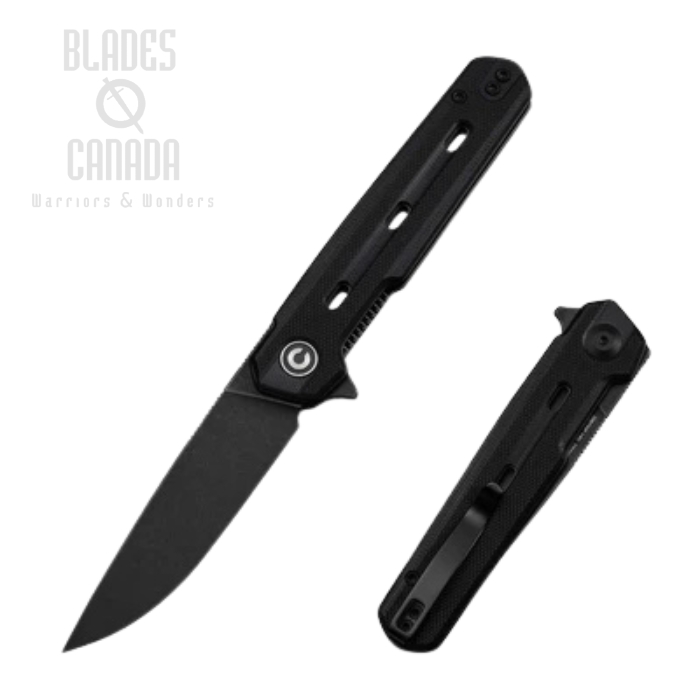 CIVIVI Navo Flipper Folding Knife, Nitro-V Black SW, G10 Black, C25015A-1