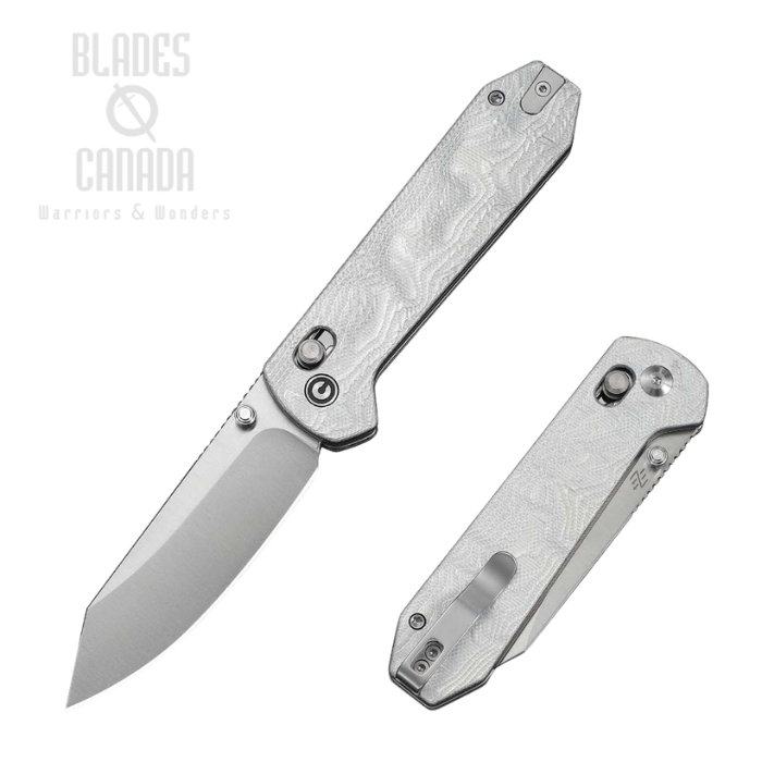 CIVIVI Over Yonder Crossbar Lock Folding Knife, 14C28N Satin, G10 Silver, C25027-2 (image for) CIVIVI Over Yonder Crossbar Lock Folding Knife, 14C28N Satin, G10 Silver, C25027-2