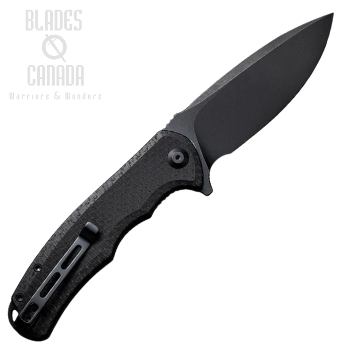 (image for) CIVIVI Praxis Flipper Folding Knife, Black Blade, Micarta Black, 803G