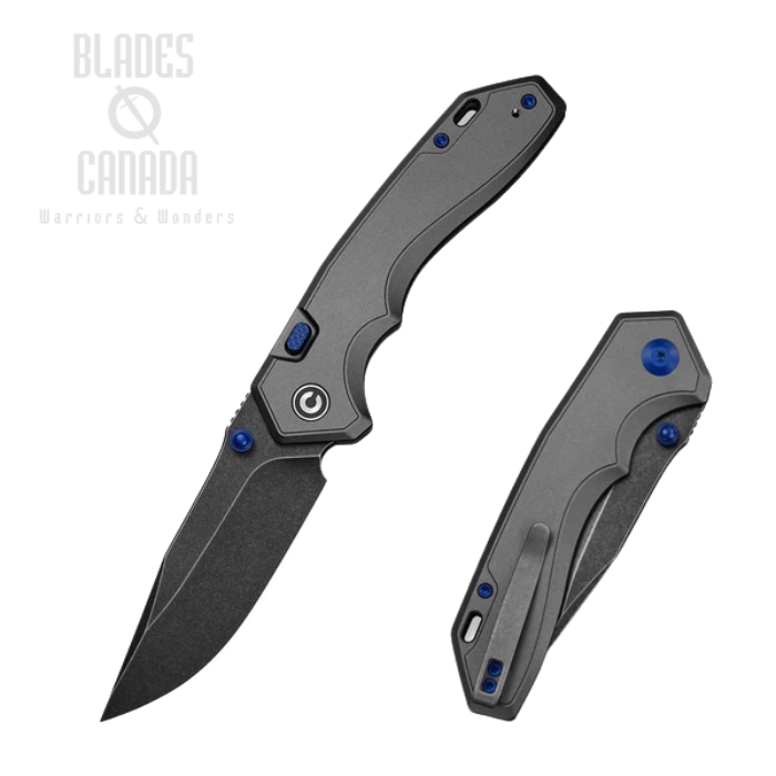 (image for) (PRE-PURCHASE) CIVIVI Elite Brova Top Liner Lock Folding Knife, S35VN Black SW, Aluminum Gray, CE25093-1