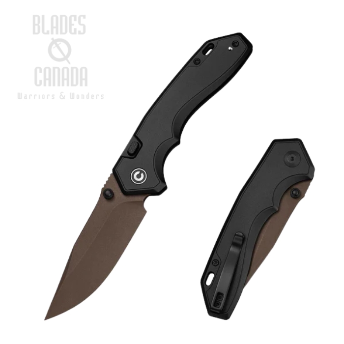 (image for) (PRE-PURCHASE) CIVIVI Elite Brova Top Liner Lock Folding Knife, S35VN Dark Brown SW, Aluminum Black, CE25093-2