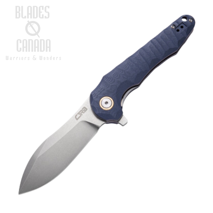 CJRB Mangrove Flipper Folding Knife, D2, G10 Blue/Grey, J1910GYC