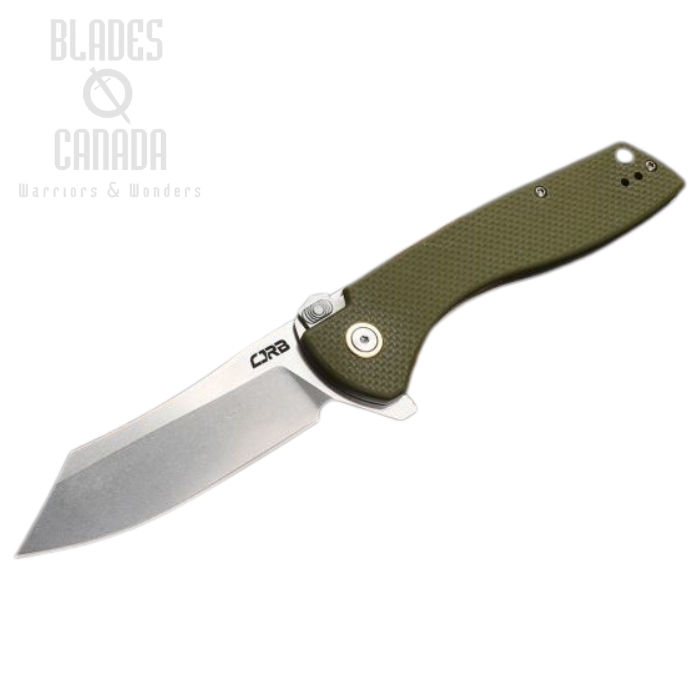 CJRB Kicker Flipper Folding Knife, D2, G10 Green, J1915GN