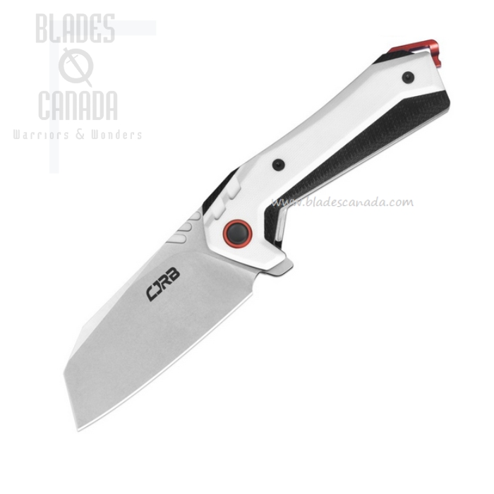 CJRB Tigris Flipper Folding Knife, AR-RPM9 Steel, G10 White, J1919-WH