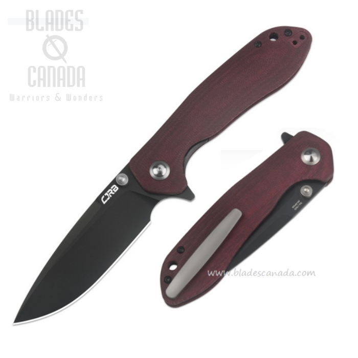 CJRB Scoria Flipper Folding Knife, AR-RPM9 Black, Micarta DRC, J1920-BDRC