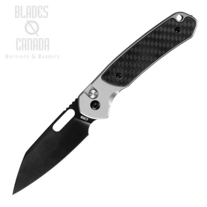 CJRB Perfect Pyrite Button Lock Folding Knife, AR-RPM9 Black, Steel/Carbon Fiber, J1925A1-BCF CJRB Perfect Pyrite Button Lock Folding Knife, AR-RPM9 Black, Steel/Carbon Fiber, J1925A1-BCF