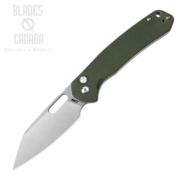 CJRB Pyrite Button Lock Folding Knife, AR-RPM9 SW Wharncliffe, Micarta Green, J1925A-MGN