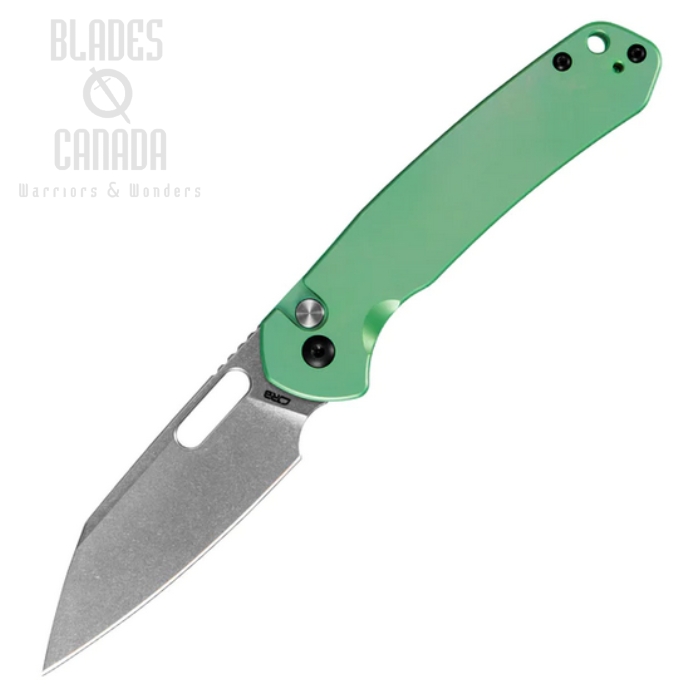 CJRB Perfect Pyrite Project Button Lock Folding Knife, AR-RPM9, Titanium Green, J1925AT2-GN