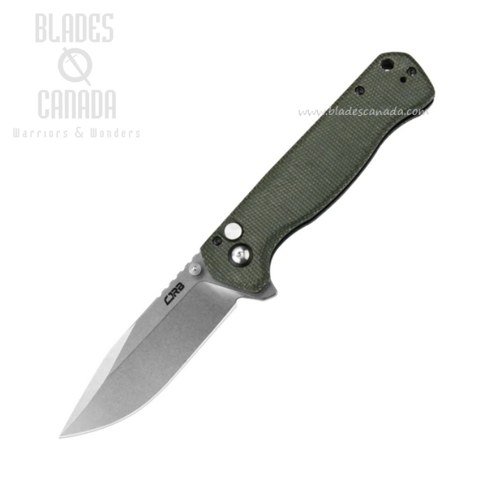 CJRB Chord Flipper Button Lock Folding Knife, AR-RPM9, Micarta Green, J1927-MGN