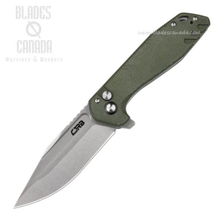 CJRB Riff Flipper Button Lock Folding Knife, AR-RPM9, Micarta Green, J1928-MGN CJRB Riff Flipper Button Lock Folding Knife, AR-RPM9, Micarta Green, J1928-MGN