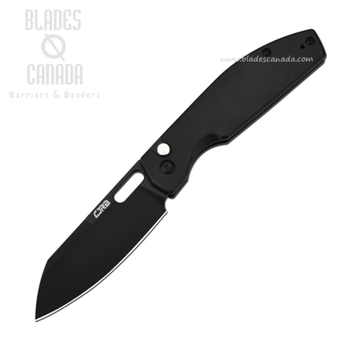 CJRB Ekko Front Flipper Button Lock Folding Knife, AR-RPM9 Black, Steel Black, J1929B-BST