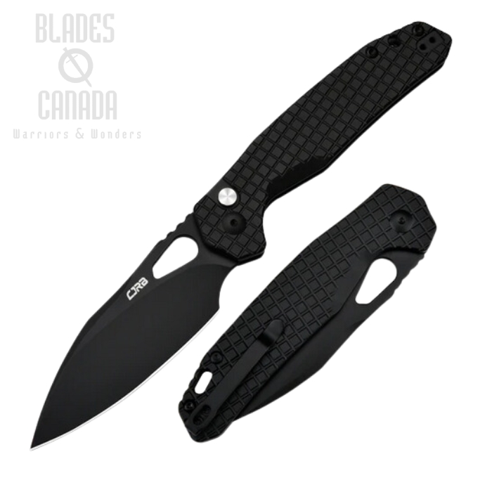 CJRB Frack Button Lock Folding Knife, AR-RPM9 Black, Steel Frag Black, J1931-BFST CJRB Frack Button Lock Folding Knife, AR-RPM9 Black, Steel Frag Black, J1931-BFST
