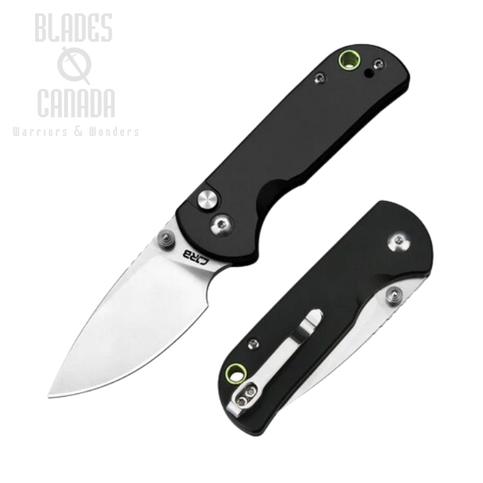 CJRB Mica Button Lock Folding Knife, AR-RPM9, Aluminum Black, J1934-BK
