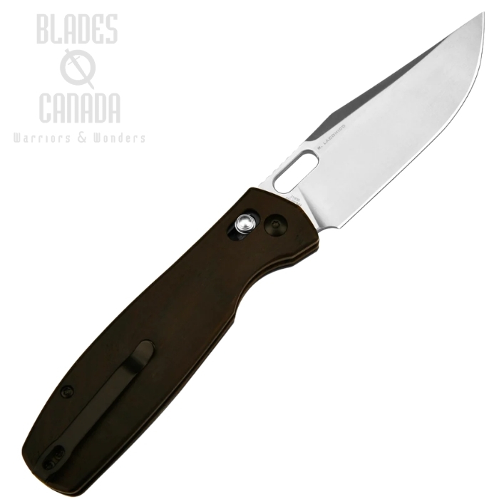 (image for) CJRB Prado Crossbar Lock Folding Knife, AR-RPM9, Ebony Wood Handle, J1936-EB