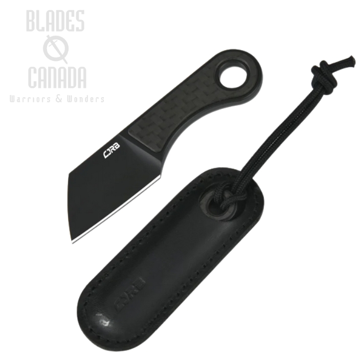 CJRB Chip Fixed Blade Knife, AR-RPM9 Black 1.23", Carbon Fiber, J1939-BCF
