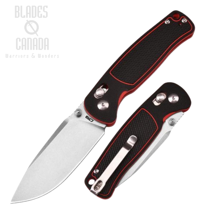 CJRB Shale Folding Knife, AR-RPM9 Stonewash, G10 Black/Red, J1943-BRE