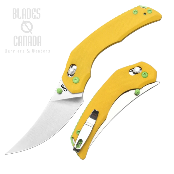 CJRB Nanner Crossbar Lock Folding Knife, AR-RPM9 Sand Polished, G10 Yellow, J1955-YE