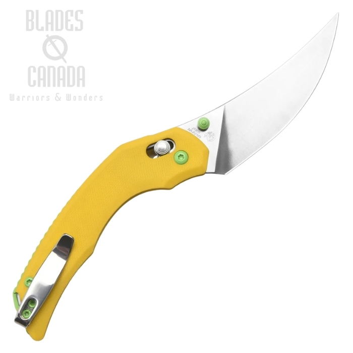 (image for) CJRB Nanner Crossbar Lock Folding Knife, AR-RPM9 Sand Polished, G10 Yellow, J1955-YE
