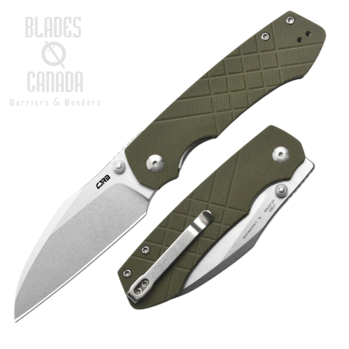 CJRB Kestrel Folding Knife, AR-RPM9 Stonewash, G10 Green, J1962-GN