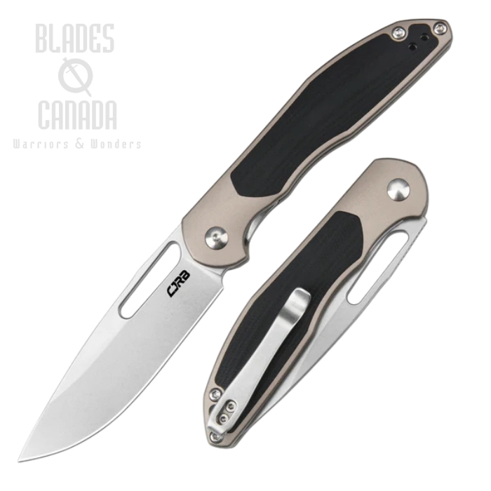 CJRB Droma Folding Knife, AR-RPM9 Stonewash, Aluminum Champage/G10 Black, J1963-BK CJRB Droma Folding Knife, AR-RPM9 Stonewash, Aluminum Champage/G10 Black, J1963-BK