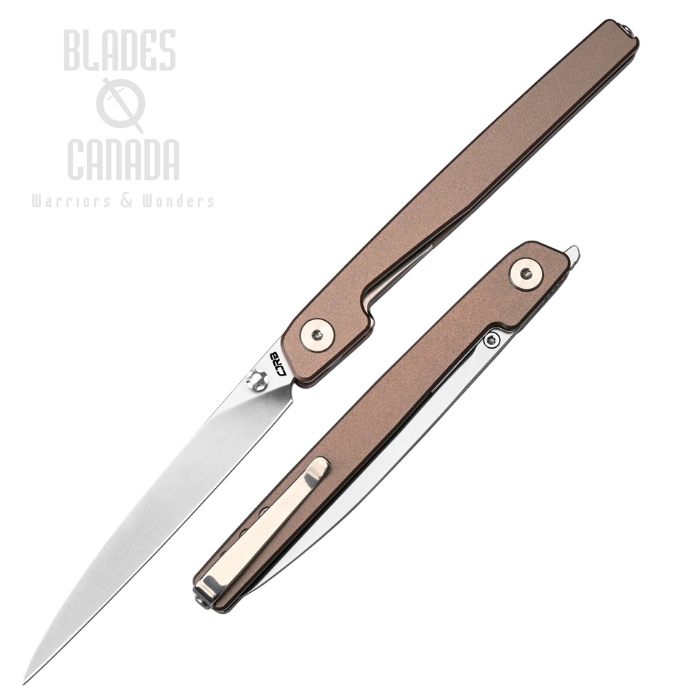 CJRB Lanky Flipper Folding Knife, AR-RPM9 Sand Polish, Aluminum Blue Champagne, J1965-CP CJRB Lanky Flipper Folding Knife, AR-RPM9 Sand Polish, Aluminum Blue Champagne, J1965-CP