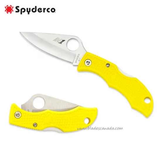 Spyderco LadyBug 3 Salt Folding Knife, H1 Steel, FRN Yellow, LYLP3 - Click Image to Close