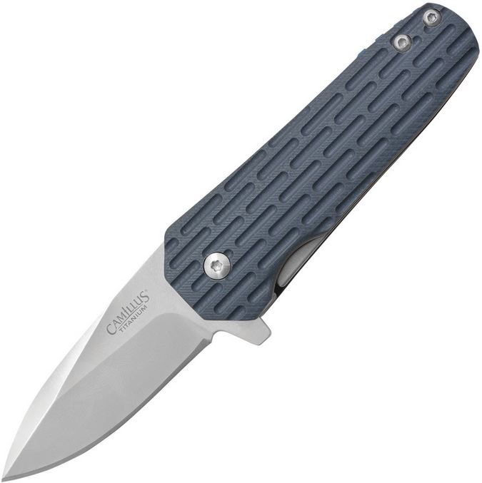 Camillus 19399 Wedge Flipper Folding Knife, GFN Blue/Gray