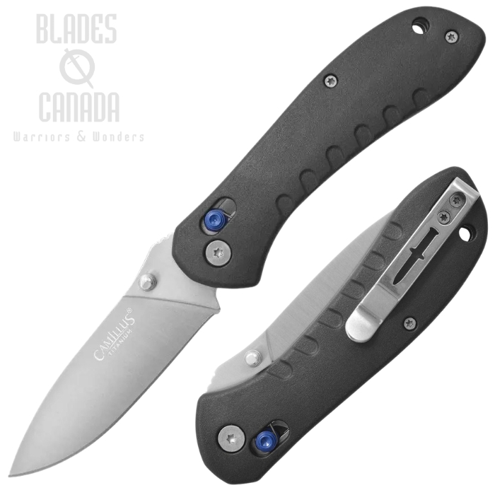 Camillus Rovax Cuda Lock Folding Knife, Stainless Ti Coated, GFN Black, CM19618