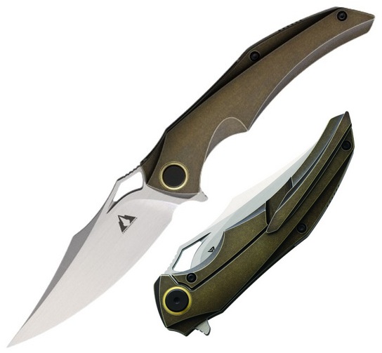 CMB Made Prowler Flipper Framelock Knife, M390, Titanium Bronze, CMB02C