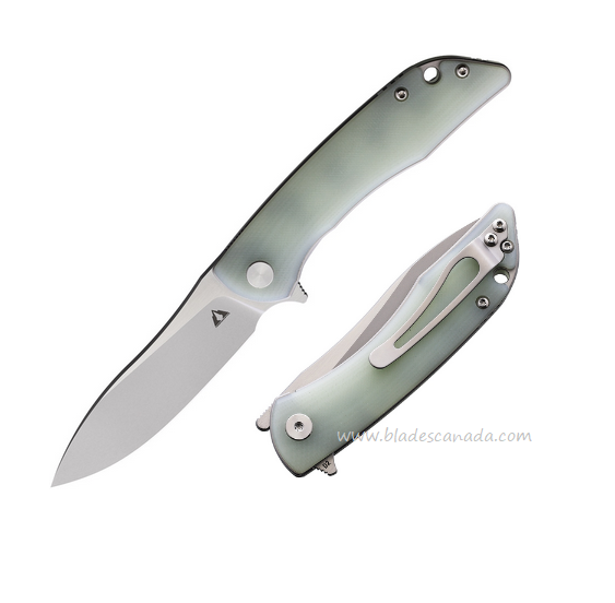 CMB Made Blaze Flipper Folding Knife, D2 Satin, G10 Jade, CMB06J - Click Image to Close