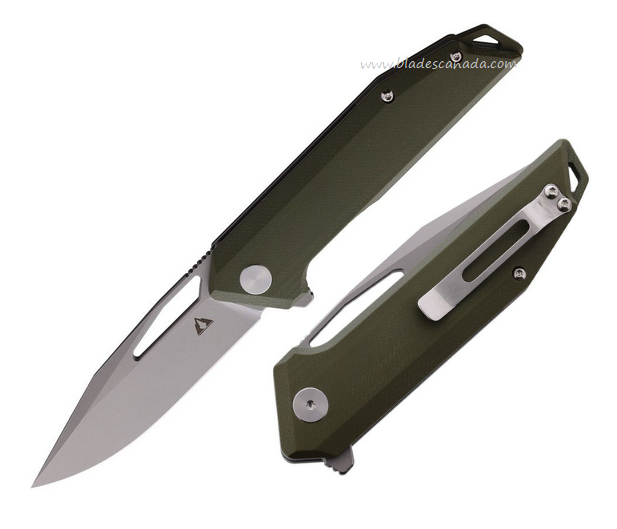 CMB Made Lurker Flipper Folding Knife, D2 Steel, G10 Green, CMB10C