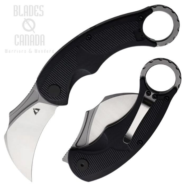 CMB Made Falcon Folding Karambit Knife, AUS-10A Satin, G10 Black, CMBC01C