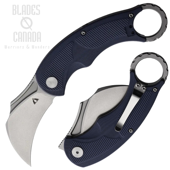 CMB Made Falcon Folding Karambit Knife, AUS-10A SW, G10 Blue, CMBC01S